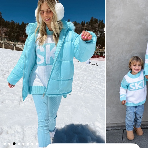 New size small Show Me Your Mumu Ski in Sweater Powder Blue Smoke pet free home - Picture 1 of 6